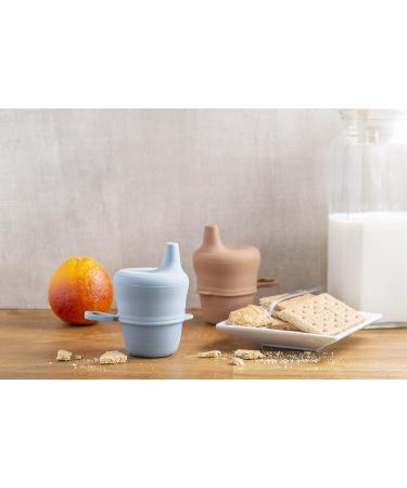 Mod Wave Silicone Baby/Toddler Sippy Cup with Carrying Handle - Natural Feel - Unbreakable  100% Food Grade Silicone Free of Harmful Toxins Slate Blue - Buy Online on GoSupps.com