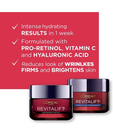 L'Oreal Paris Revitalift Triple Power LZR Anti Aging Day & Night Face Cream With Pro Retinol Vitamin C + Hyaluronic Acid Anti Wrinkle Moisturizer Skin Care Kit 2 Count - Buy Online on GoSupps.com