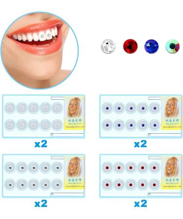 Dental Teeth Diamonds Kit - 80 Pieces Dental Jewelry Gems for Reflective Tooth Decor in 4 Colors - Buy Online on GoSupps.com