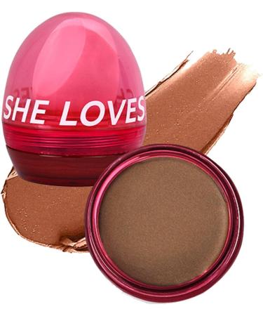 Blush with Sponge Blender | Bright Shimmer Face Blush Professional Facial Beauty Cosmetic Makeup Blush Pigmented and Long Lasting 01# Bronze - Buy Online on GoSupps.com