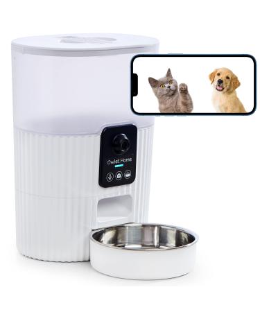 Owlet Home Smart Automatic Pet Feeder with 1080P HD Camera for Cats & Dogs (3.5L), WiFi, Live Video, Auto Night Vision, 2-Way Audio, Works with Alexa & Google Assistant, Motion Alert, No Monthly Fee