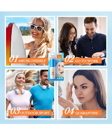 Face Sunscreen Suncream PA +++ - Hyaluronic Acid Spf 60 Face Moisturiser - Waterproof High-Power Durable Spf Face Moisturiser - Long-Term Block UVA/UVB & Sunburnspots - Anti-Aging Anti-Wrinkles - Buy Online on GoSupps.com