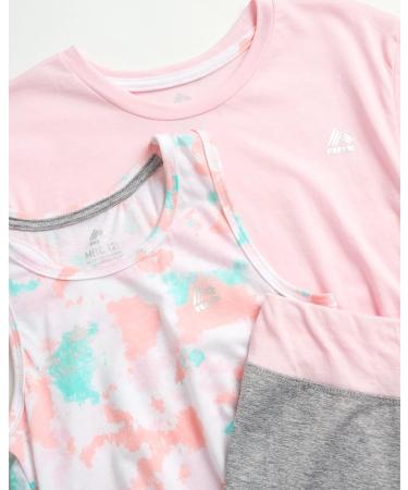 RBX Girls' Pink Be Strong Activewear Set - Short Sleeve Performance T-Shirt, Tank Top, and Capri Leggings (4-12) - Buy Online on GoSupps.com