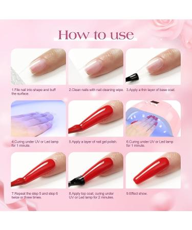 Professional Gel Nail Polish Kit with UV Light - 20pcs Set with 36W Lamp, Base & Top Coat, Rhinestones, and Tools - Ultimate Manicure Set for Women - Buy Online on GoSupps.com