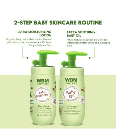 Buy WBM Baby Oil & Lotion Set | 100% Natural Newborn Skin Care with Vitamin E - Moisturizing & Nourishing Essentials - Buy Online on GoSupps.com