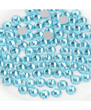 Beadsland 288 pieces flat back rhinestones nail crystals rhinestones for nails aquamarine ss30 (6.4-6.6mm) aquamarin SS30/288PCs