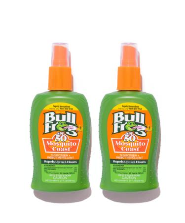 Bullfrog Mosquito Coast Bug Spray Insect Repellent + Sunscreen SPF 50, Pump Spray, 4.7 Fl oz 2 pack