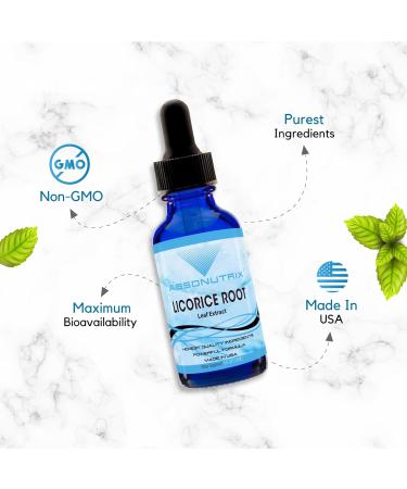 Absonutrix Licorice Root 330 mg 4 Oz Liquid 300 Servings Made in USA Quick Absorption Quality Potent Ingredients Non-GMO GMP-Certified Facility Cruelty-Free Products - Buy Online on GoSupps.com