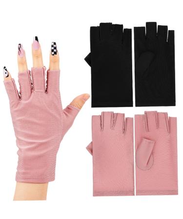Beatifufu 2 Pairs UV Gloves Nail Art Accessory Gel Nail Gloves UV Nail Gloves Nail Art Supplies Nail Gloves UV Rays Gloves Gloves for Gel Nails Manicure Gloves