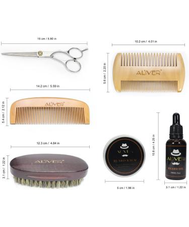 Beard Grooming Kit for Men - Stainless Japanese Scissors, Beard Balm, Oil, Brush, Comb - Professional Barber Gift Set - Buy Online on GoSupps.com