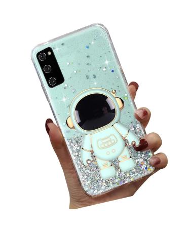 Tivenfezk nadoli for Samsung Galaxy A51 astronaut hidden standing caricature glitter stand soft silicone bling transparent protective cover samsung galaxy a51 green