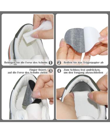 12 Pairs Heel Protection Patches - Self-Adhesive Shoe Heel Cushions for Leather & Sports Shoes (Black & White) - Buy Online on GoSupps.com