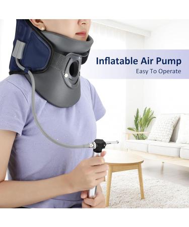 Neck Traction Devices - Neck And Shoulder Relaxer | Cervical Neck Traction Device | Air Pump Neck Stretcher | Inflatable Neck Stretching Device | Adjustable Neck Traction Devices Posture Corrector - Buy Online on GoSupps.com