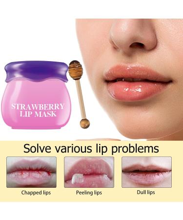 Komsoup Bee Balm Lip Balm - Hydrating Lip Care & Sleep Mask for Dry Cracked Lips | Strawberry Flavor - Buy Online on GoSupps.com