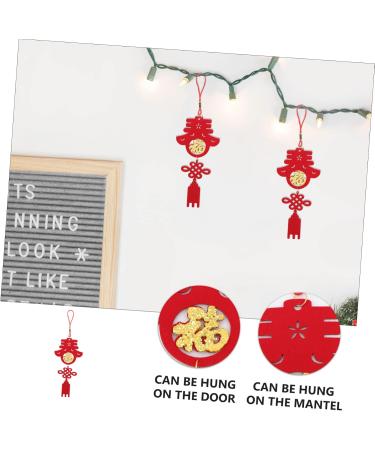 GRIRIW Chinese 4pcs Spring Festival Pendant Car Trim Chrismas New Chinese Red Household China Felt Cloth - Buy Online on GoSupps.com