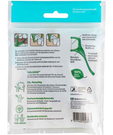 Tepe GOOD Mini Flosser - Dental Floss Sticks Pack of 6 (216 Pieces) | International Shipping Available - Buy Online on GoSupps.com