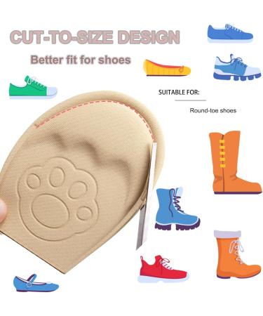 Shoe Inserts for Women - 3 Pairs Reusable Ball of Foot Cushions for Heel Pain Relief - Adjustable Heel Pads for Oversized Shoes in Round Apricot - Buy Online on GoSupps.com