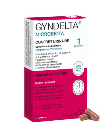 GYNDELTA Microbiota | Confort urinaire et digestif de la femme | Canneberge Pacran Tamarin Cynorrhodon & probiotiques | 30 g lules v g tales | Cure 1 mois | Fabriqu en France