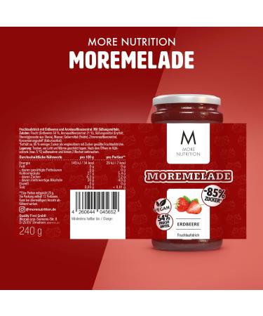 MORE NUTRITION Moremelade Bundle of 4 - 4 x 240g Light Fruit Spread for International Shipping - Buy Online on GoSupps.com
