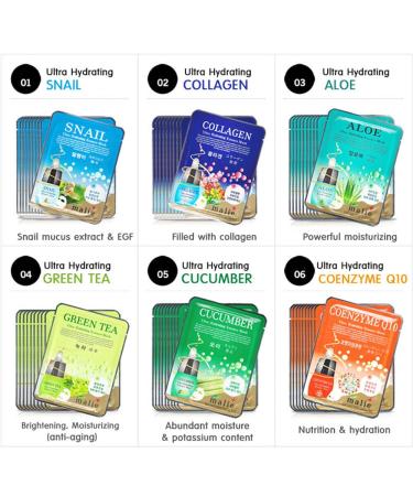 13 Sheets Ultra Hydrating Essence Korean Facial Mask & Oil Blotting Papers - Premier Korea Cosmetics for Glowing Skin - Buy Online on GoSupps.com