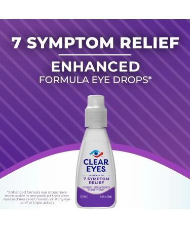 Clear Eyes 7 Symptom Relief Eye Drops, 0.5 Fl Oz (Pack of 3) - Buy Online on GoSupps.com