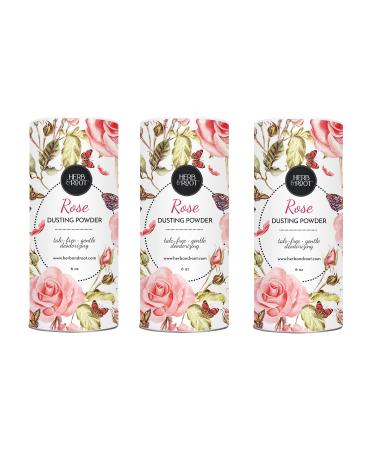 Herb & Root Rose Dusting Powder (3 pack) 1.67 Fl Oz (Pack of 3)