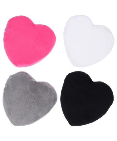 Minkissy 4pcs Heart Shape Makeup Blending Puffs | Soft Cotton Beauty Sponge for Powder Foundation - Large Size - Buy Online on GoSupps.com