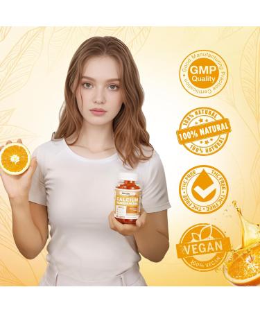 Calcium Magnesium Zinc Gummies with Vitamin D3 & K2 - High Potency Enhanced Absorption -60 Orange Gummies Flavored Orange 60 Count (Pack of 1) - Buy Online on GoSupps.com