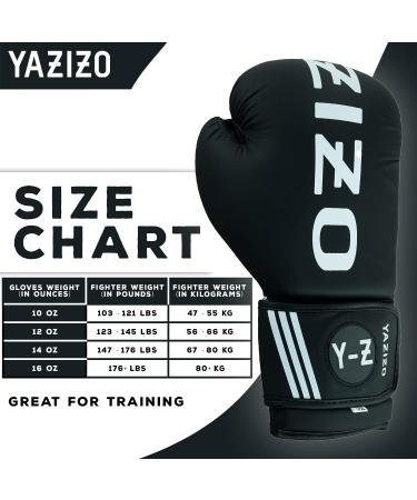Yazizo Boxing Gloves Sparring & Muay Thai Mitts - Black/White 12oz - Buy Online on GoSupps.com