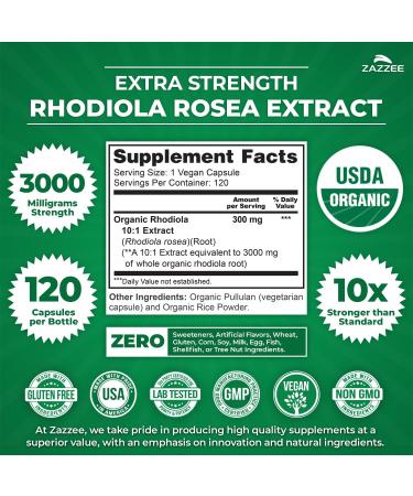 Zazzee Organic Rhodiola Rosea and Organic Black Cohosh Capsules | Rhodiola Plus Black Cohosh for Menopause Hot Flashes Night Sweats & Mood Support | Menopause Support Bundle - Buy Online on GoSupps.com