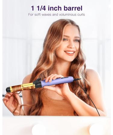 Rotating Curling Iron 1 1/4 Inch Automatic Curling Iron Self Curling Wand with Extra Long Barrel for Medium and Long Hair Dual Voltage Auto Rotating Hair Curler for Curls and Waves 1 1/4 Inch Purple - Buy Online on GoSupps.com