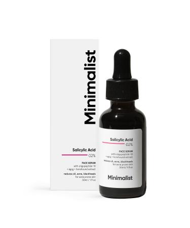 Minimalist 2% Salicylic Acid Serum For Acne  Blackheads & Open Pores | Reduces Excess Oil & Bumpy Texture | BHA Based Exfoliant for Acne Prone or Oily Skin | 30ml