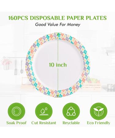 Easter Paper Plates 10 Inch - 160 Count, Cut-Proof & Soak-Proof Disposable Dinner Plates for Home Party - Light Pink - Buy Online on GoSupps.com