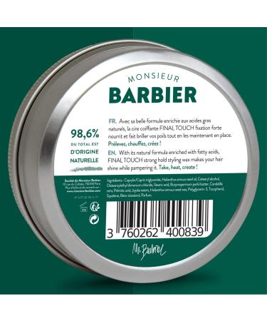Monsieur BARBIER 2-in-1 Hair & Beard Wax for Men - Styling & Nourishing | Strong Hold Shiny Effect - Natural French and Vegan Cream - Ecocert/COSMOS NATURAL certified - Buy Online on GoSupps.com