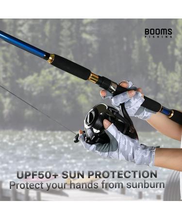 Booms Fishing FG2 UPF50+ Sun Protection Fingerless Gloves | Men Women | For Fishing, Kayaking, Hiking, Driving, Outdoor Activities | Gray Medium - Buy Online on GoSupps.com