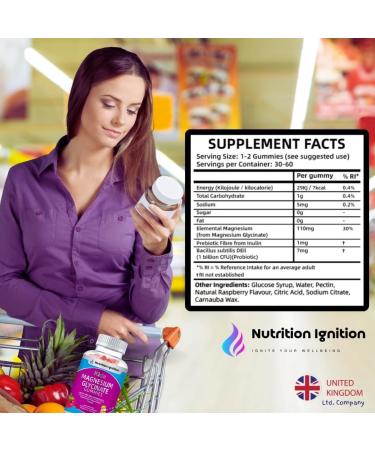 Kids Magnesium Glycinate Gummies with Pre and Probiotics -110mg Elemental Magnesium per Gummy - Buy Online on GoSupps.com