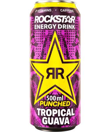  Rockstar Rockstar Guava Caffeinated Energy Drink 12 x 500ml cans 6 litres total - Buy Online on GoSupps.com