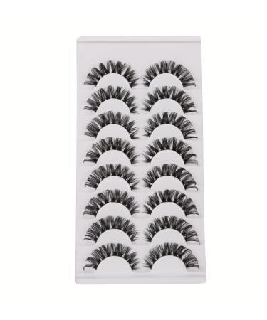 GMAGICTOBO False Eyelashes Cluster Lashes Extension Look Fluffy Lashes Pack D Curl Dramatic Volume Soft Strip Fake Eyelashes 8 Pairs Multipack