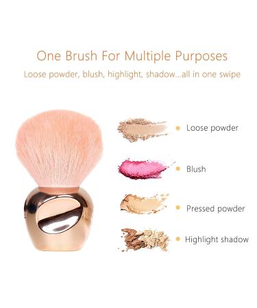 Premium Powder Brush - Makeup Face Brush for Blush & Bronzer | Soft Plush Fibers | Ideal for Loose & Pressed Powders - Gold - Buy Online on GoSupps.com