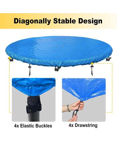 12 14 15 Ft Waterproof Trampoline Cover - 4 Season Protection for Round Trampolines & Swimming Pools - Blue (14 FT) - Buy Online on GoSupps.com