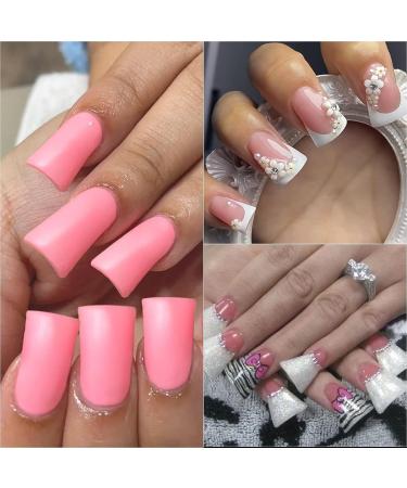 Forten 500 pcs Clear Crystal Duck Feet Style Wide French False Nail Tips | Acrylic Nail Set - Buy Online on GoSupps.com