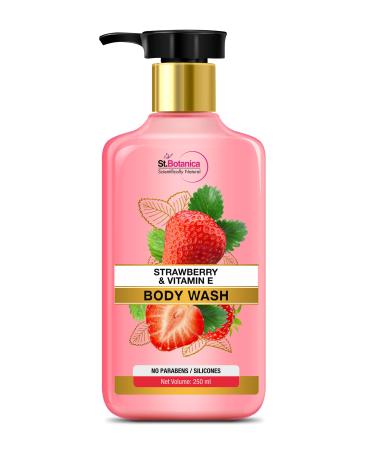 StBotanica Strawberry & Vitamin E Body Wash 250ml - No SLS/Sulphate Parabens