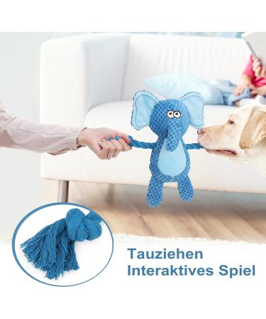 Tonyfy Dog Toys - Squeaky Plush Elephant & Interactive Rope Toy for Small & Medium Dogs - Ideal for Playtime & Puppies - Buy Online on GoSupps.com