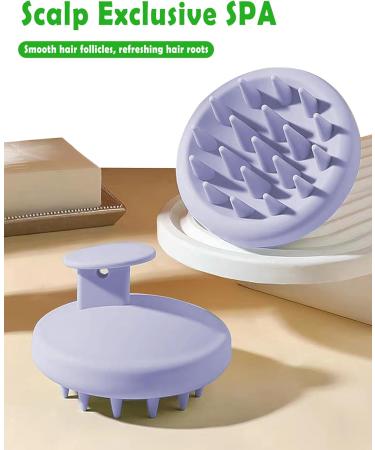 Sivlki Scalp Massage Brush - Silicone Shampoo Brush for Dandruff Relief & Hair Growth - Violet Scalp Massager - Buy Online on GoSupps.com