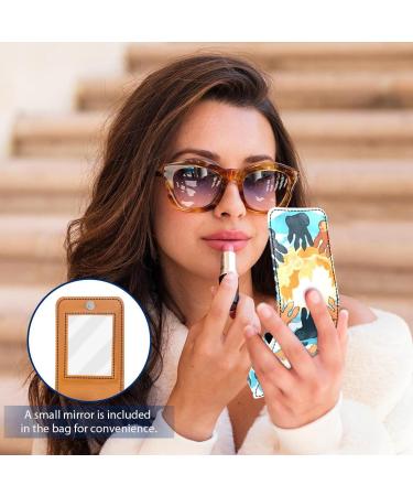 Travel Lipstick Organizer Case | Portable Makeup Bag with Mirror | Colorful Cat Paw Design - Buy Online on GoSupps.com