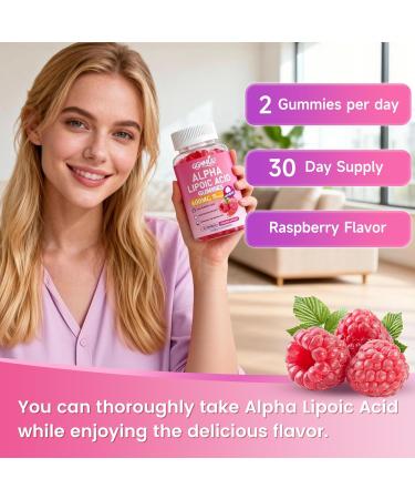 GGMMUU Alpha Lipoic Acid Gummies 600mg High Absorption Chewable ALA Supplement Raspberry Flavor Vegan Sugar Free 60 Count - Buy Online on GoSupps.com