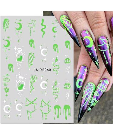 Halloween Nail Art Stickers Glow in The Dark Luminous Halloween Nail Decals DIY Nail Art Supplies for Halloween Days Luxury Pegatinas para U as Women Girls DIY Nail Decorations - Buy Online on GoSupps.com