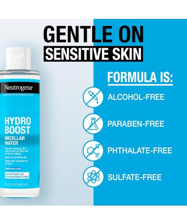 Neutrogena Hydro Boost Micellar Water | Hydrating Cleansing Water for Sensitive Skin | Removes Makeup & Dirt | Non-Comedogenic & Alcohol-Free | 13.5 fl. oz | International Shipping Available - Buy Online on GoSupps.com