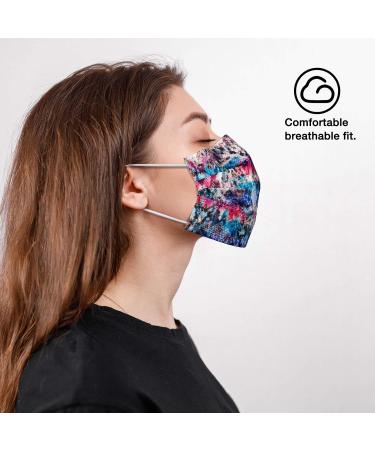NU R Tie Dye Disposable Face Mask 3 Ply with Filter Layer - 10pcs | Elastic Earloop | Retail Sealed Bags | TIE & DYE-006 - Buy Online on GoSupps.com
