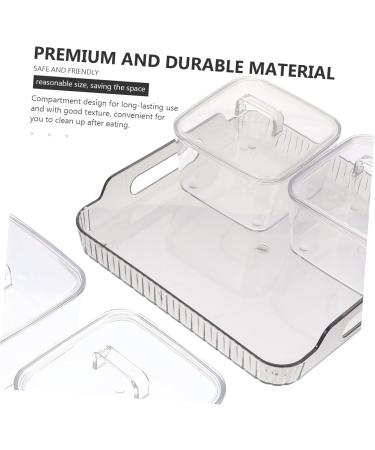 Alipis 1 Set Four Grid Fruit Plate Decor Platter Tray Food Tray Caviar Snack Holder Vegetable Biscuit Box Grey 21X21X8CM - Buy Online on GoSupps.com